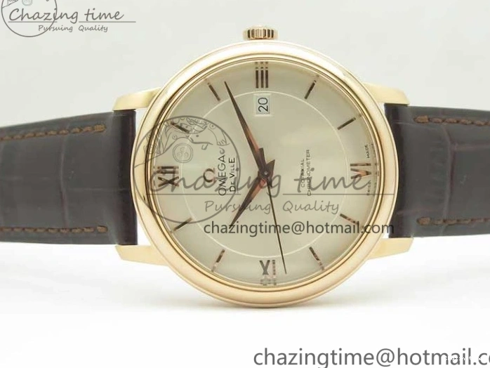 0119 Practical De Ville RG MKF 1:1 Best Edition Silver Dial RG Markers on Brown Leather Strap MIYOTA 9015 V 8049